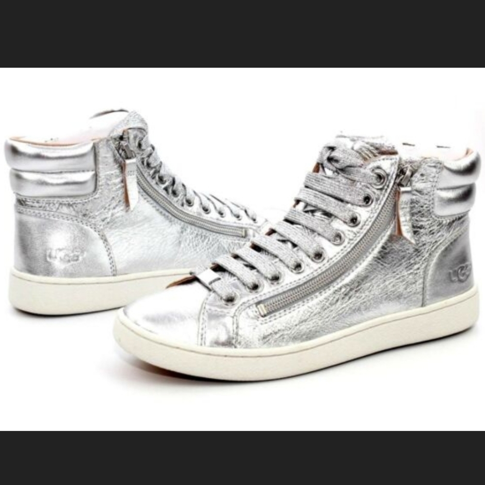 UGG Olive Metallic Silver Sneakers